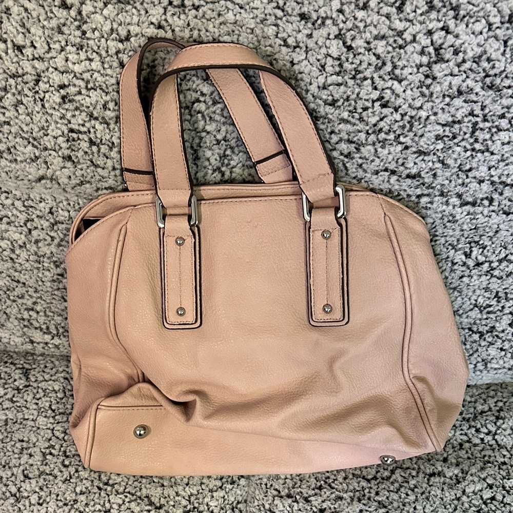 Blush Pink Pebbled Leather Satchel Bag by Steve Madden - Picture 3 of 4